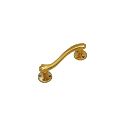 IBI Brass Door Handle 4" VILLA GP (L) With Rose 