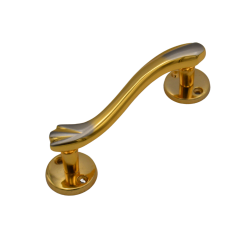 IBI Brass Door Handle 4" VILLA SG (L) With Rose 