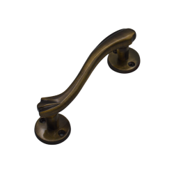 IBI Brass Door Handle 4" VILLA ATQ (L) With Rose 