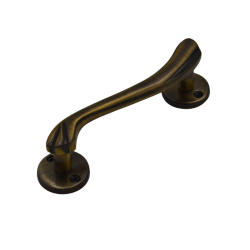 IBI Brass Door Handle 4" VILLA ATQ (R) With Rose 
