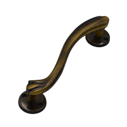 IBI Brass Door Handle 5" VILLA ATQ (L) With Rose 