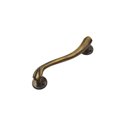 IBI Brass Door Handle 5" VILLA ATQ (R) With Rose 