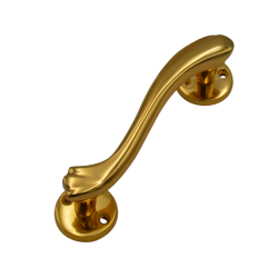 IBI Brass Door Handle 5" VILLA GP (L) With Rose 