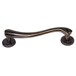 IBI Brass Door Handle 6" VILLA ATQ (L) With Rose 
