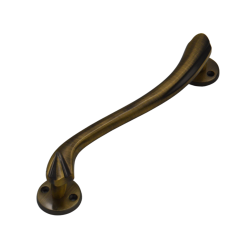 IBI Brass Door Handle 6" VILLA ATQ (R) With Rose 