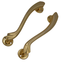 IBI Brass Door Handle 6" VILLA GP (L+R) With Rose 