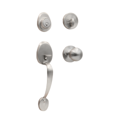 EZSET Entrance Handle Lockset 400MA-BA-US15-AL W Computer Key EZ 103