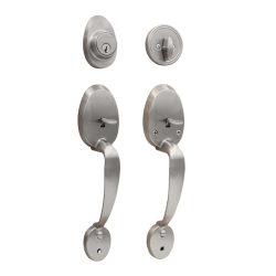 EZSET Entrance Handle Lockset 400RO-US15-AL Double Handle EZ 111