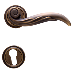 BAL Brass Lever Handle G-RA Q8 On Rose F76 (AB) BOCC Italy 