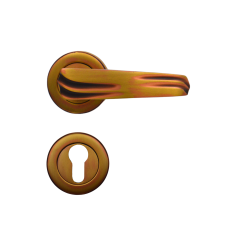 IBI Brass Lever Handle GEMA CY On Rose CBN 