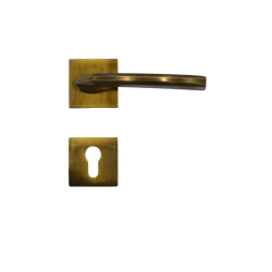 IBI Brass Lever Handle MAROON CY ATQ W/Rose 