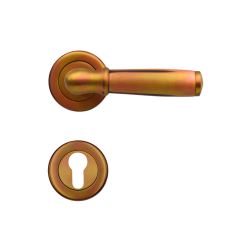 IBI Brass Lever Handle OGHA CY On Rose CBN 