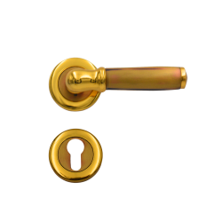 IBI Brass Lever Handle OGHA CY On Rose C-GOLD 