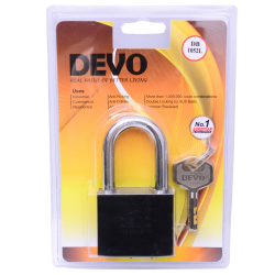 DEVO Black Steel Pad Lock DB1052L