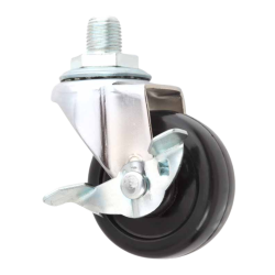 RHINO Caster Wheel Rubber 2 1/2" Screw Break (RT/SBK-65R) 