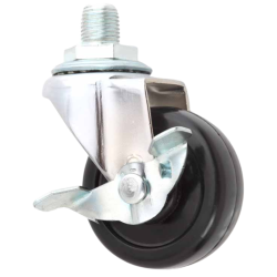RHINO Caster Wheel Rubber 3" Screw Break (RT/SBK-75R) 