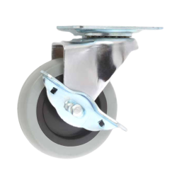 RHINO Caster Wheel GREY PU 2 1/2" Break (RG/SBK-65PU) 