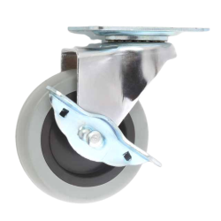 RHINO Caster Wheel GREY PU 3" Break (RG/SBK-75PU) 